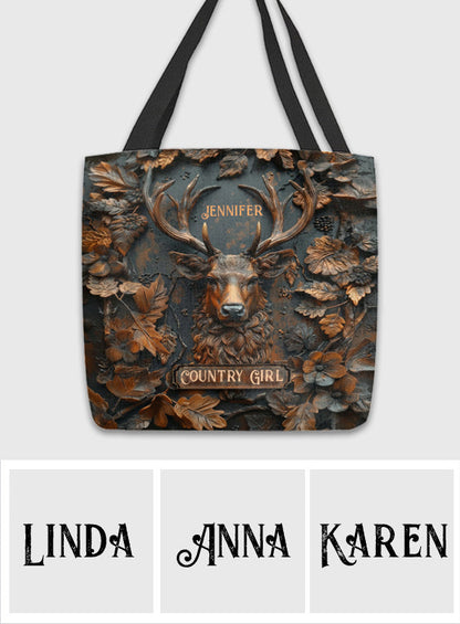 Country Girl - Personalized Hunting Tote Bag