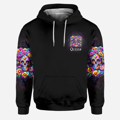 Cute Dolls La Catrina - Personalized Skull Hoodie and Leggings