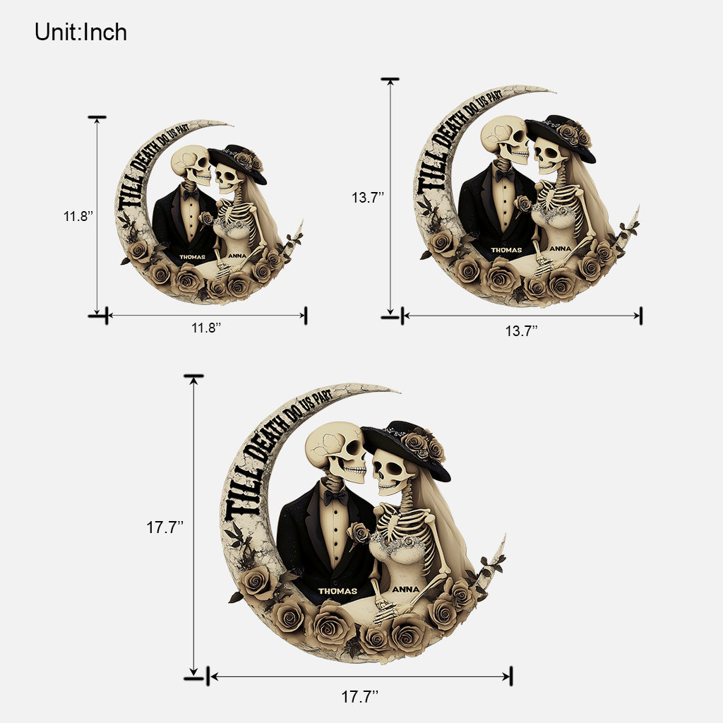 Till Death Do Us Part - Personalized Skull Custom Shaped Wood Sign