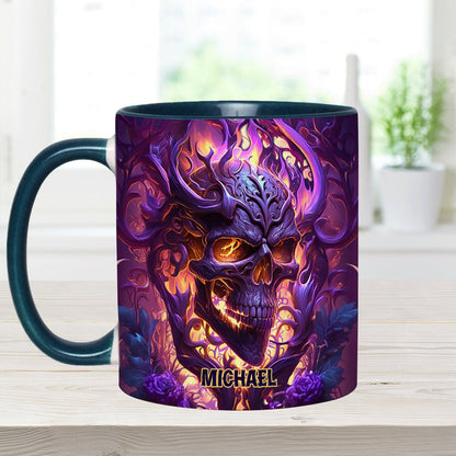 Fire and Fury - Personalized Skull Accent Mug
