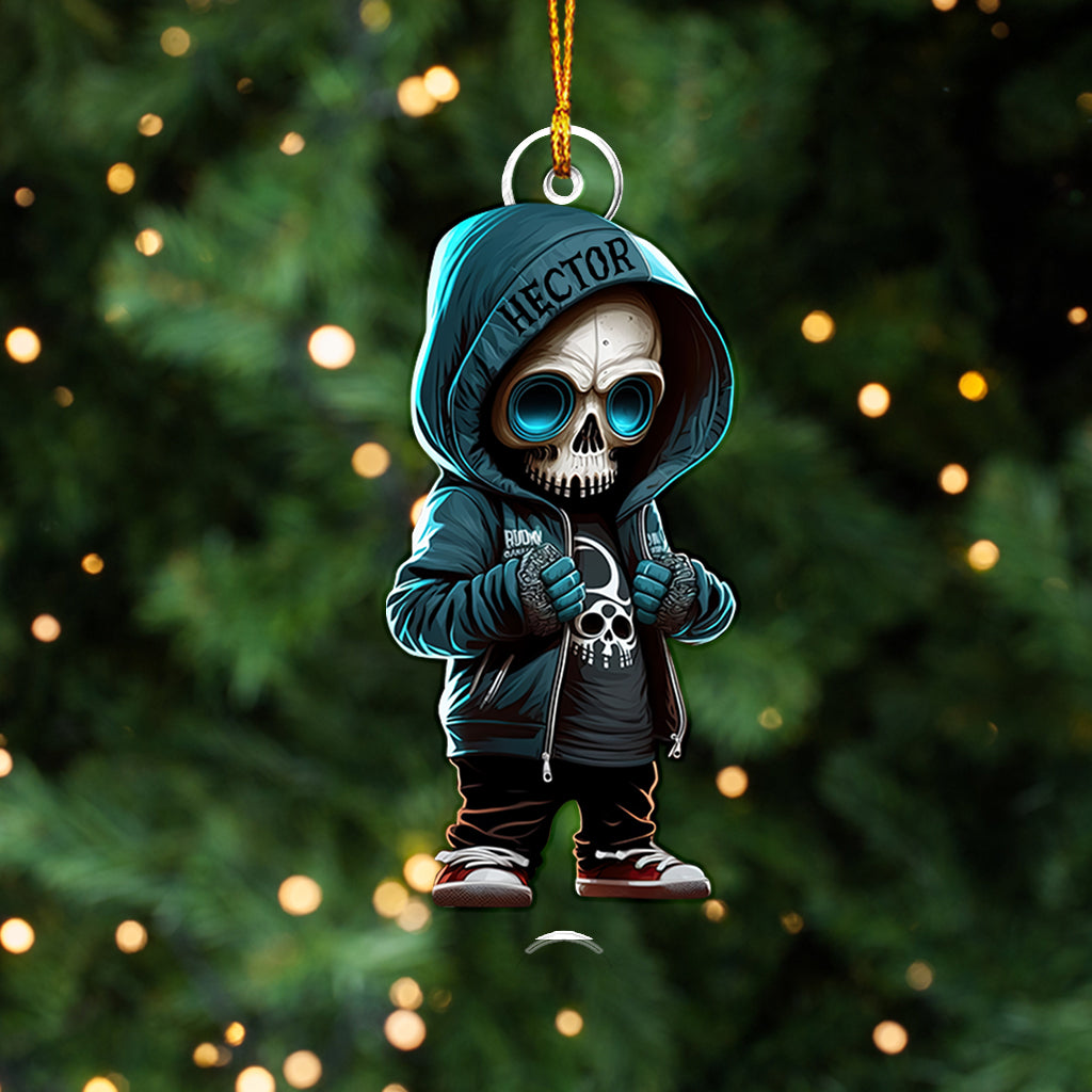 Stylish Skeleton - Personalized Skull Custom Shaped Ornament