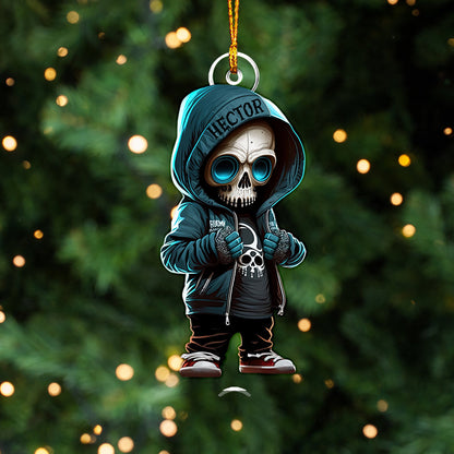 Stylish Skeleton - Personalized Skull Custom Shaped Ornament