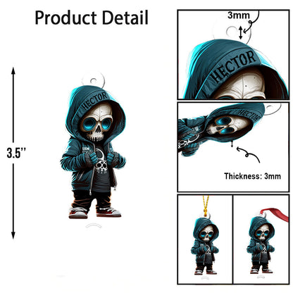 Stylish Skeleton - Personalized Skull Custom Shaped Ornament