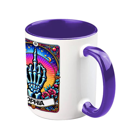 Fck Around And Find Out - Personalized Skull Accent Mug