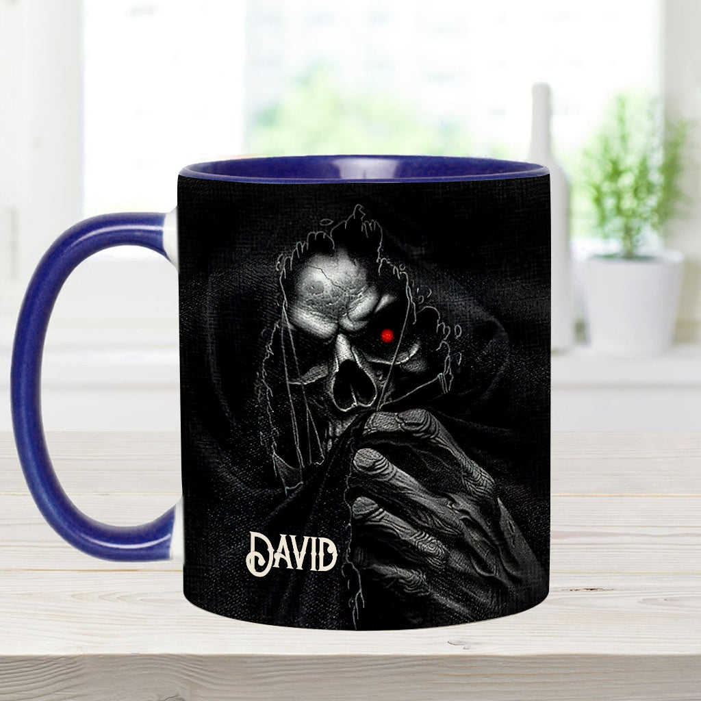 The Hidden Face - Personalized Skull Accent Mug