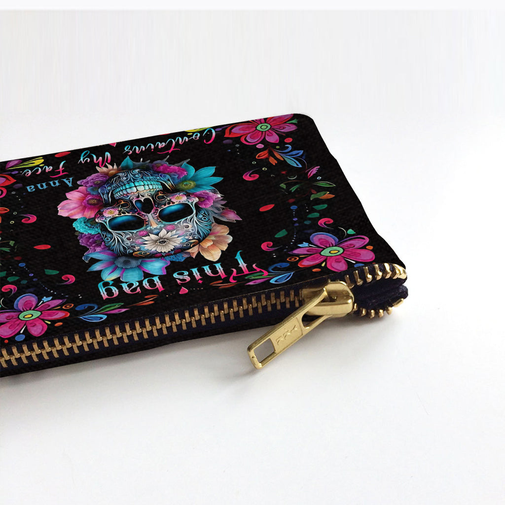 This Bag Contains My Face - Personalized Skull Pouch