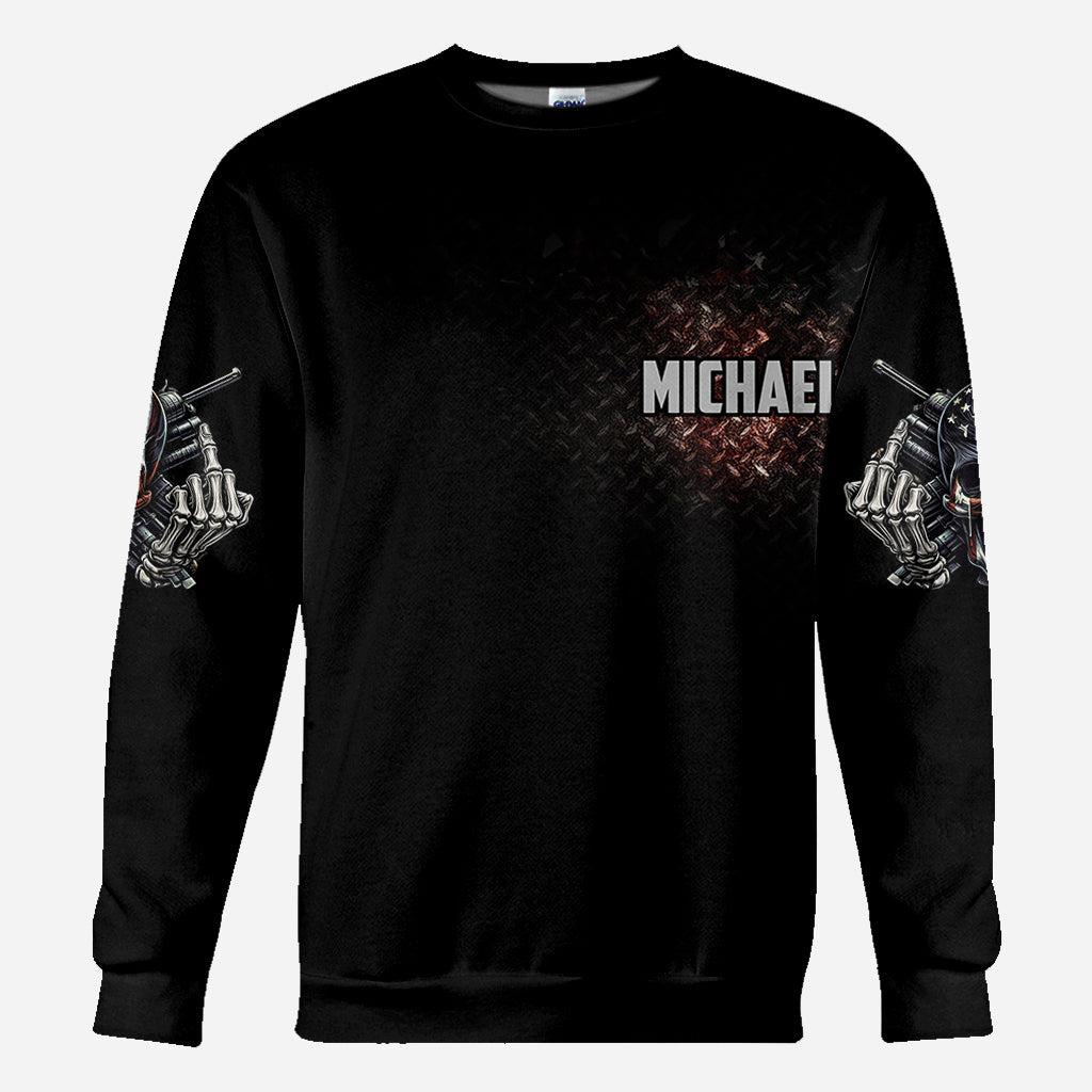 American Flag Skeleton - Personalized Skull All Over Shirt