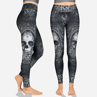 Floral Skull - Personalized Skull Hoodie and Leggings
