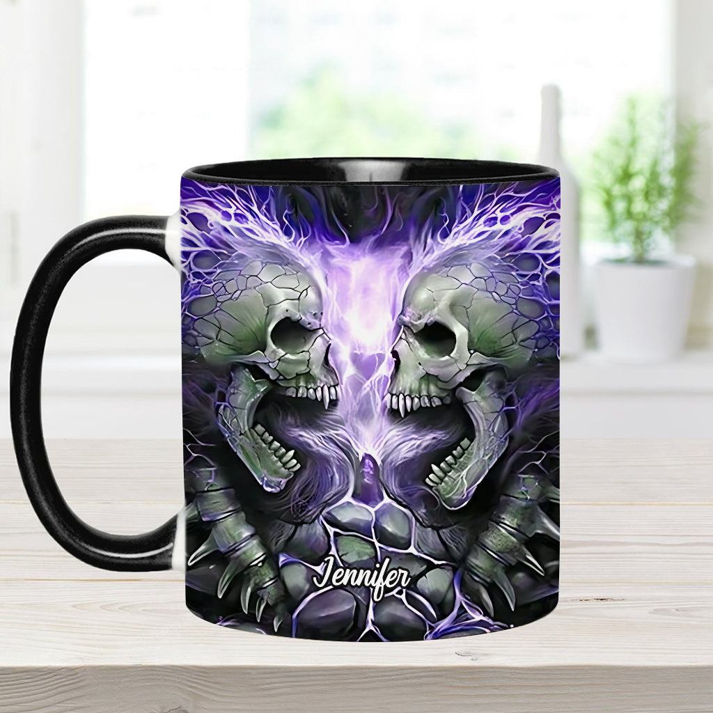 Evil Fire Skull - Personalized Skull Accent Mug