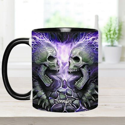 Evil Fire Skull - Personalized Skull Accent Mug