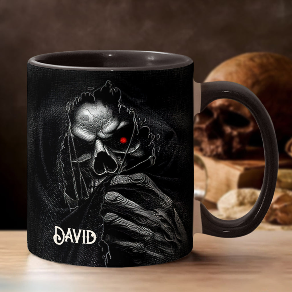 The Hidden Face - Personalized Skull Accent Mug