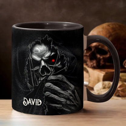 The Hidden Face - Personalized Skull Accent Mug
