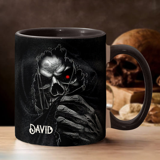 The Hidden Face - Personalized Skull Accent Mug