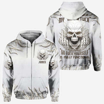 Sarcasm White Skull - Personalized Skull All Over Shirt