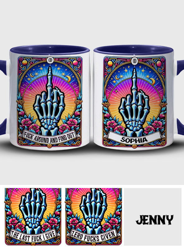 Fck Around And Find Out - Personalized Skull Accent Mug