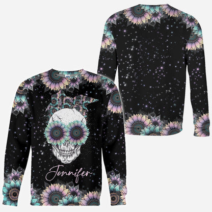 Zero F Given Pink Blue Sunflower - Personalized Skull All Over Shirt