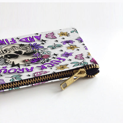 Fuck Around And Find Out - Personalized Skull Pouch