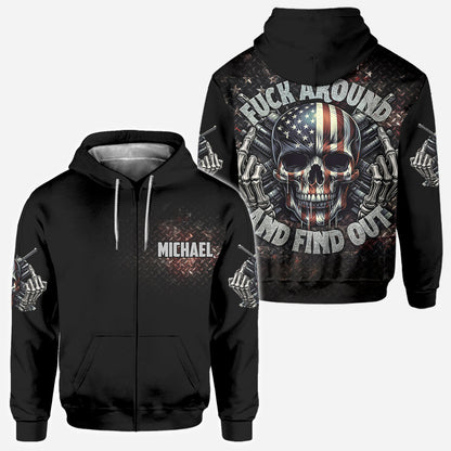 American Flag Skeleton - Personalized Skull All Over Shirt