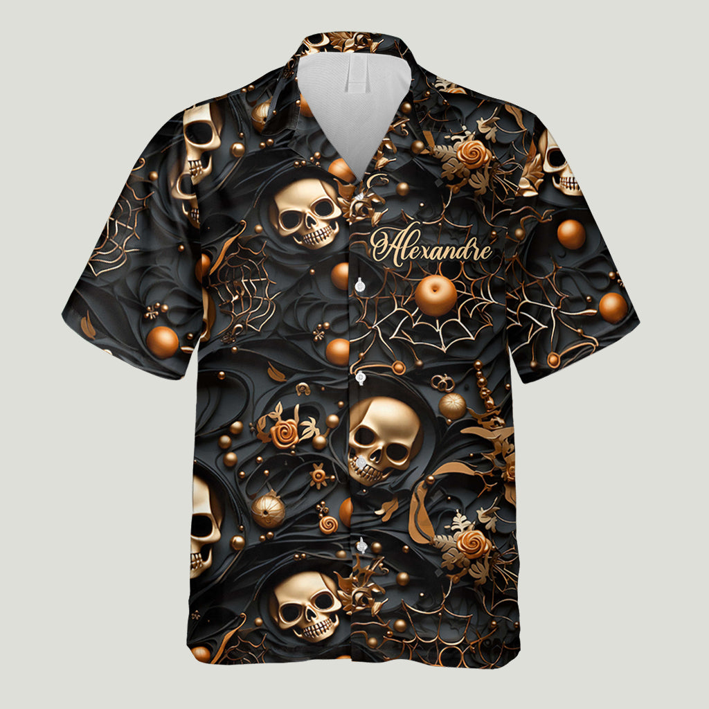 White Skull - Personalized Skull Hawaiian Shirt