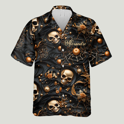 White Skull - Personalized Skull Hawaiian Shirt