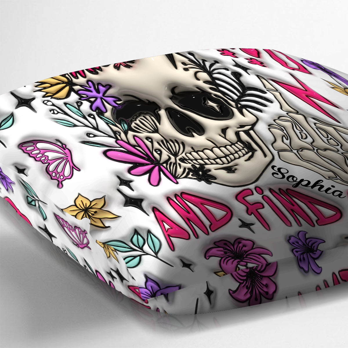 Fuck Around And Find Out - Personalized Skull Throw Pillow