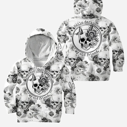 Pink Roses Skull - Personalized Skull Hoodie and Leggings