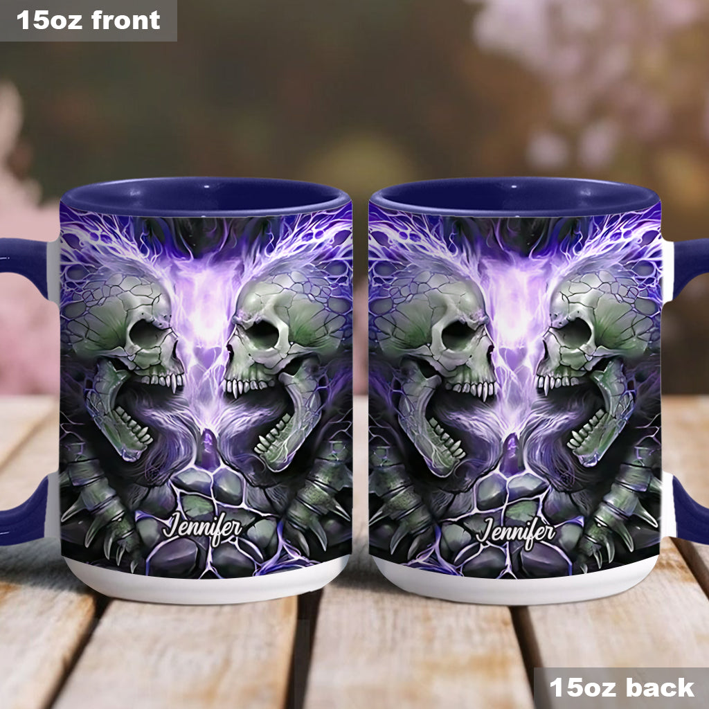 Evil Fire Skull - Personalized Skull Accent Mug