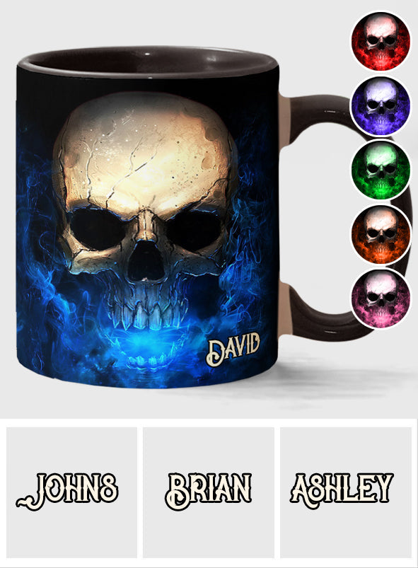 Ice And Fire - Personalized Skull Accent Mug