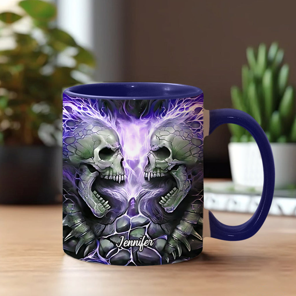 Evil Fire Skull - Personalized Skull Accent Mug