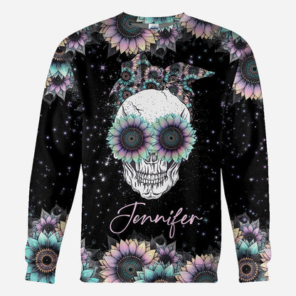 Zero F Given Pink Blue Sunflower - Personalized Skull All Over Shirt
