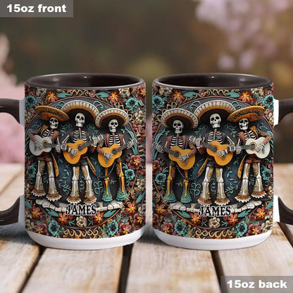 Skeleton Trio - Personalized Skull Accent Mug