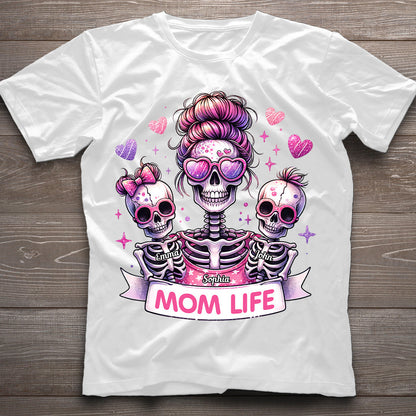 Mom Life - Personalized Skull T-shirt And Hoodie