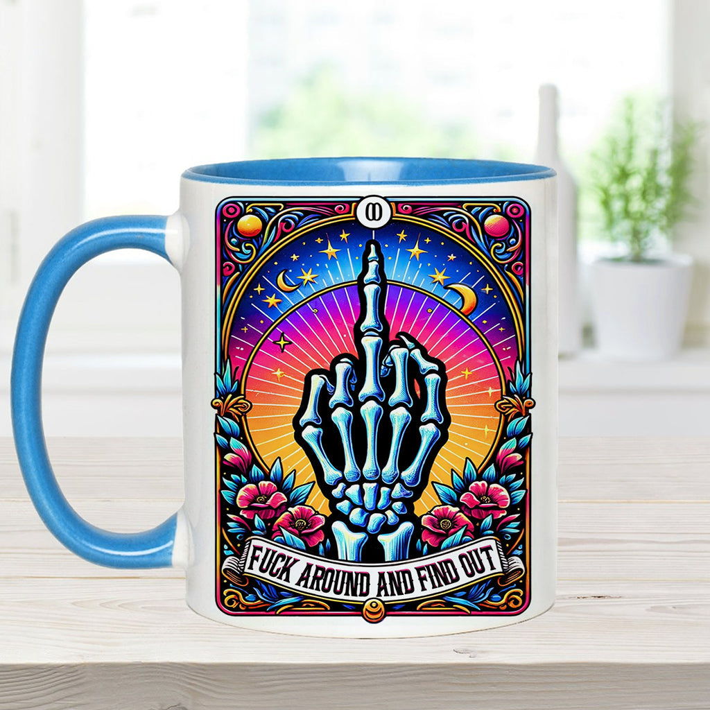 Fck Around And Find Out - Personalized Skull Accent Mug