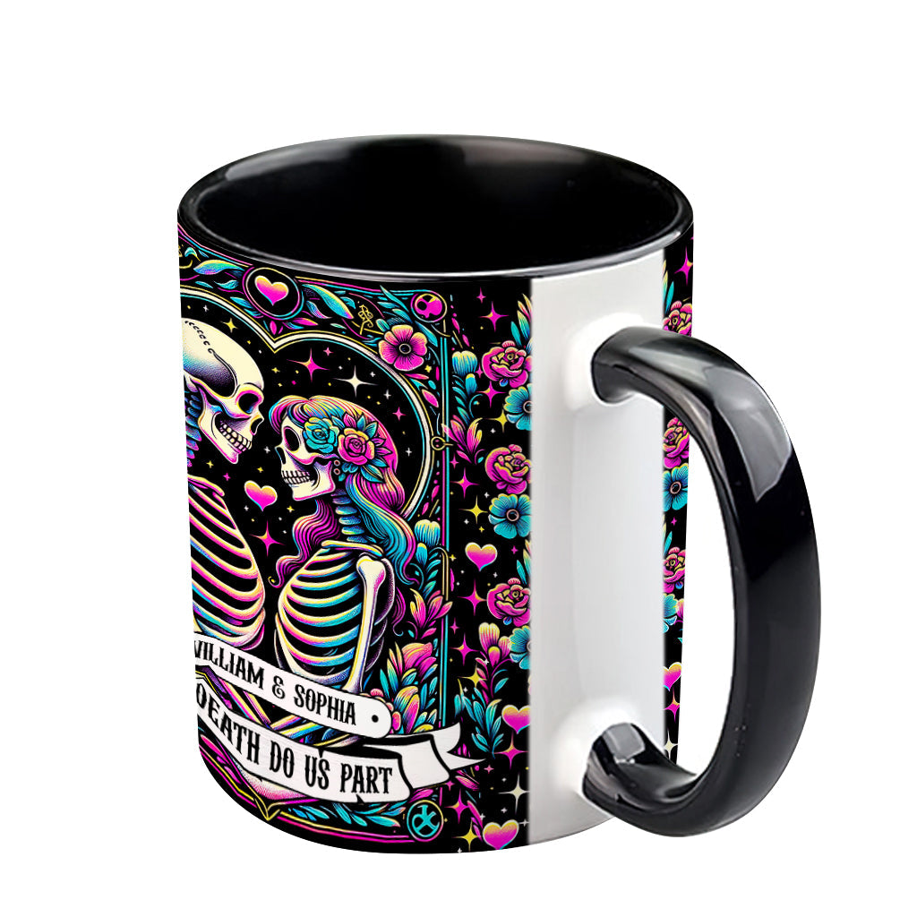 Till Death Do Us Apart - Personalized Skull Accent Mug
