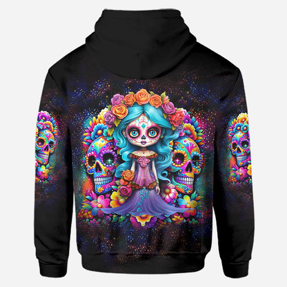 Cute Dolls La Catrina - Personalized Skull Hoodie and Leggings