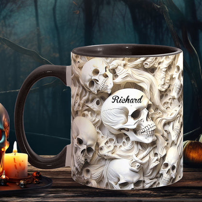White Skull - Personalized Skull Accent Mug