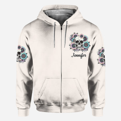 Beautiful Crazy - Personalized Skull All Over Shirt