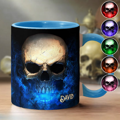 Ice And Fire - Personalized Skull Accent Mug