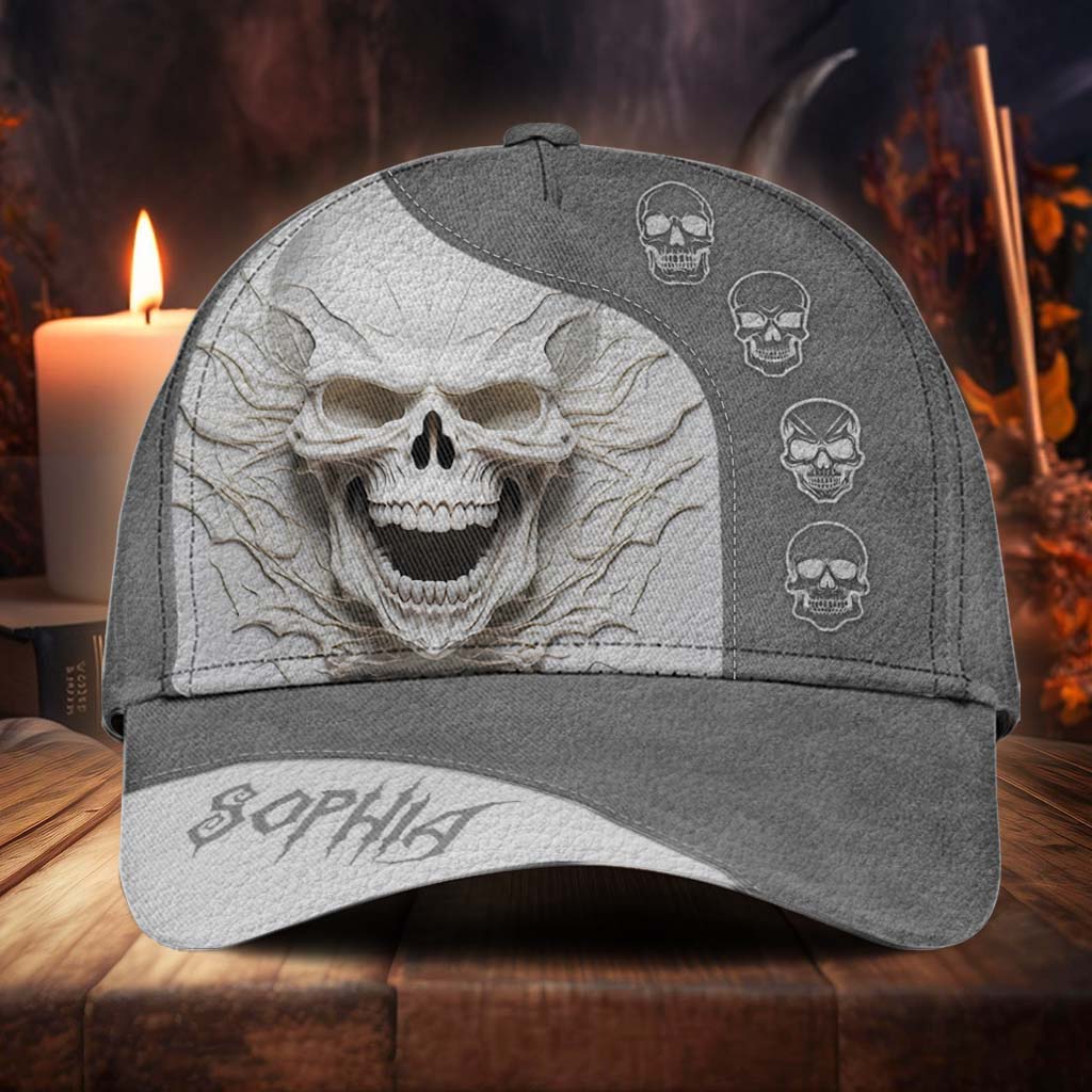 Beautiful White Skeleton - Personalized Skull Classic Cap