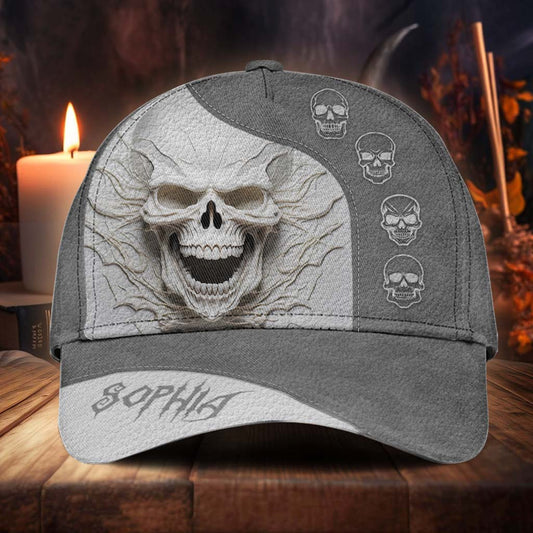Beautiful White Skeleton - Personalized Skull Classic Cap