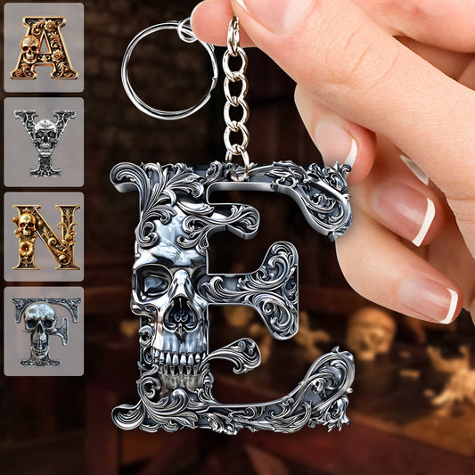 Skull Alphabet - Personalized Skull Keychain