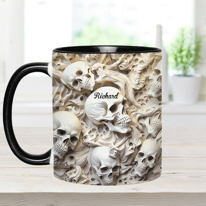 White Skull - Personalized Skull Accent Mug