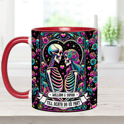 Till Death Do Us Apart - Personalized Skull Accent Mug