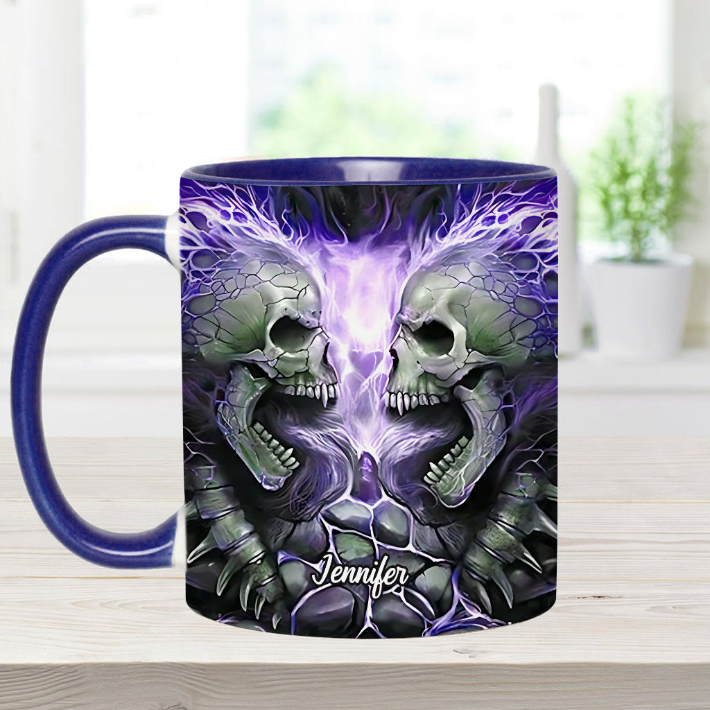 Evil Fire Skull - Personalized Skull Accent Mug