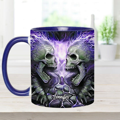 Evil Fire Skull - Personalized Skull Accent Mug