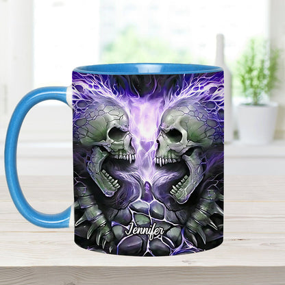 Evil Fire Skull - Personalized Skull Accent Mug