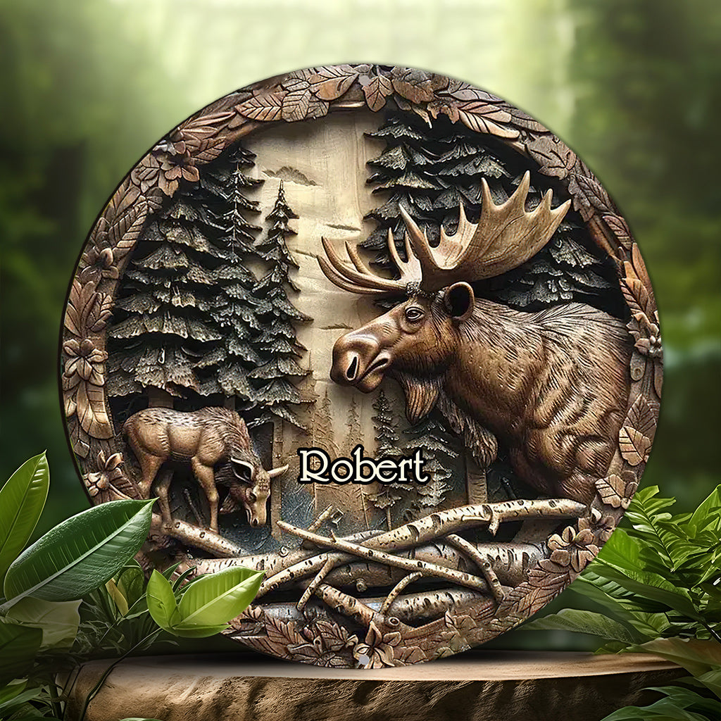 Love Hunting - Personalized Hunting Round Wood Sign