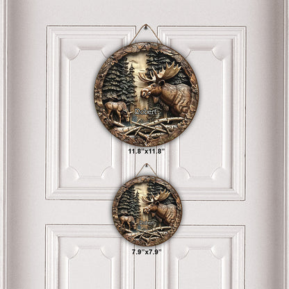 Love Hunting - Personalized Hunting Round Wood Sign