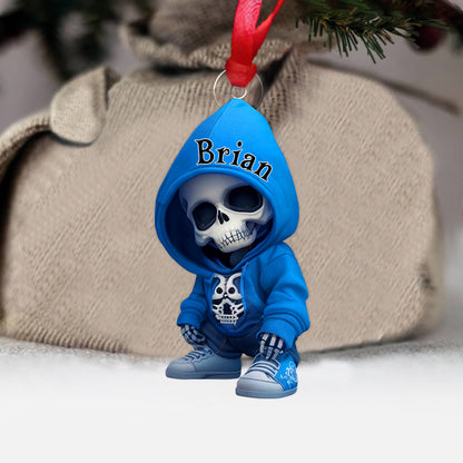 Stylish Skeleton - Personalized Skull Custom Shaped Ornament