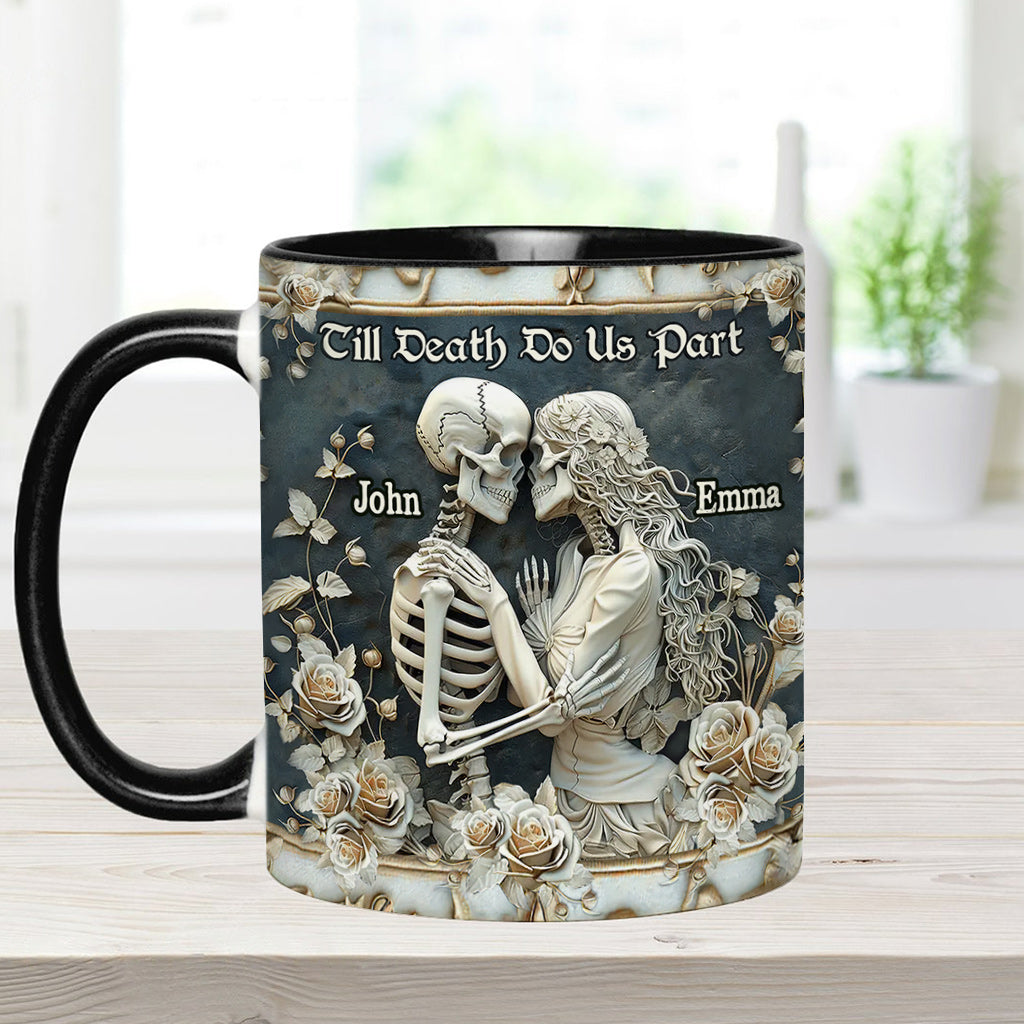 Till Death Do Us Part - Personalized Skull Accent Mug